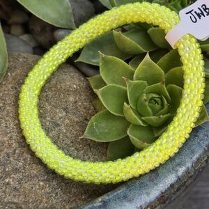 $6 with Bundle Glass Beaded Bracelet Roll-on Neon Yellow